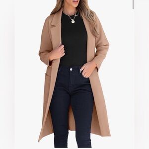 Anrabess tan khaki duster sweater cardigan size large